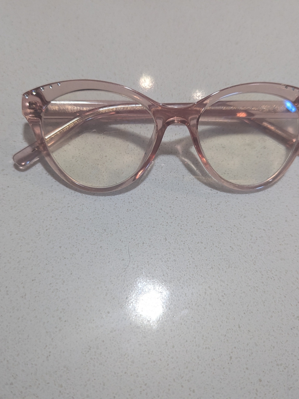 Women’s Transparent Pink Round Frame Fashion Glasses